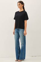 COTTON JERSEY OVERSIZED CROP T-SHIRTS (multiple colors available)