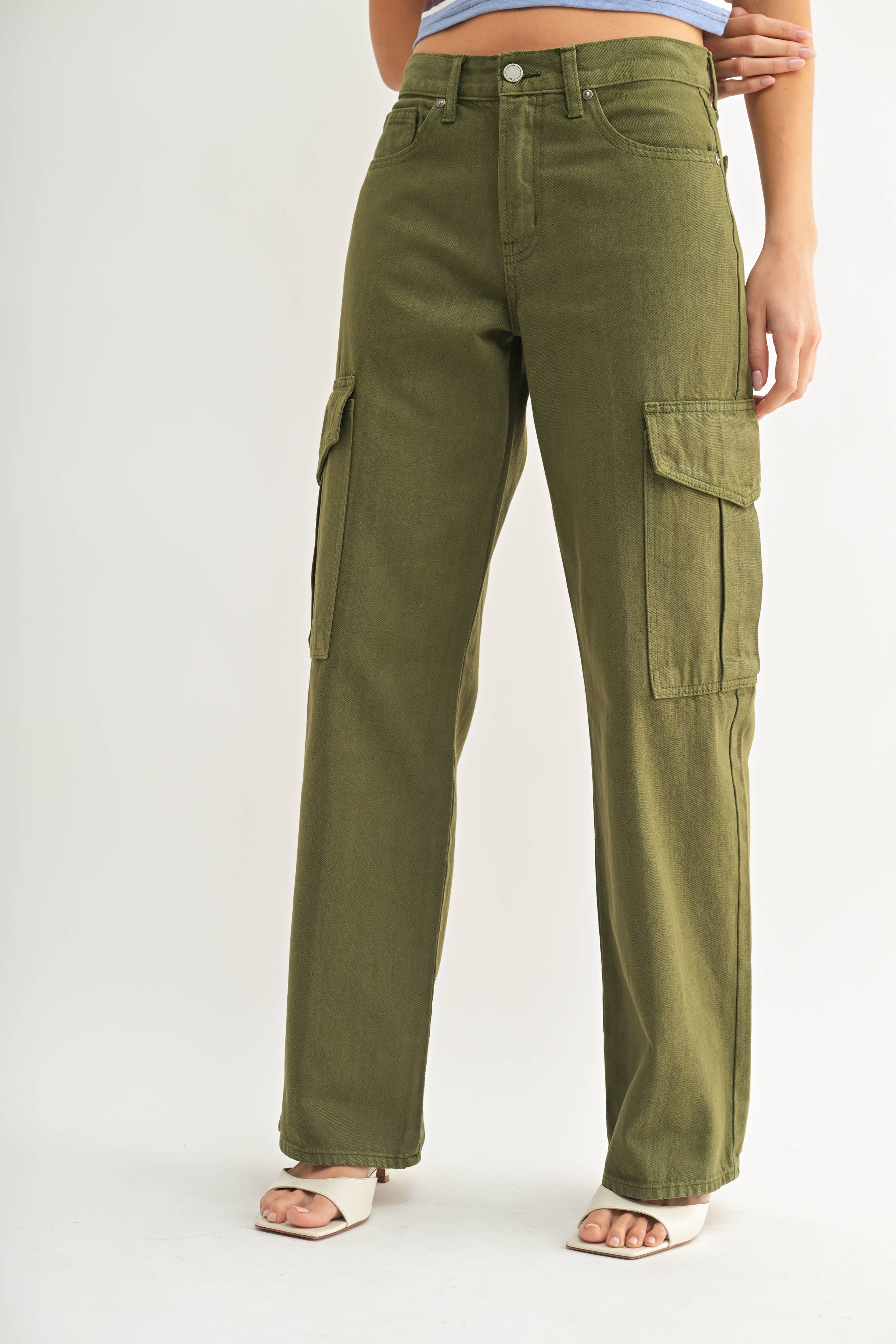 Dark Olive Cargo Jean