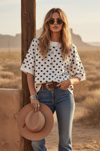 Oversized Polka Dot Sweater Top