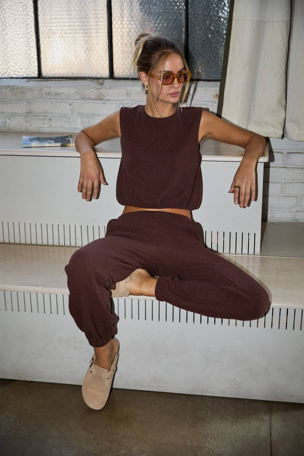 Elastic Waistband Jogger Pants - Tapered Athleisure Pants