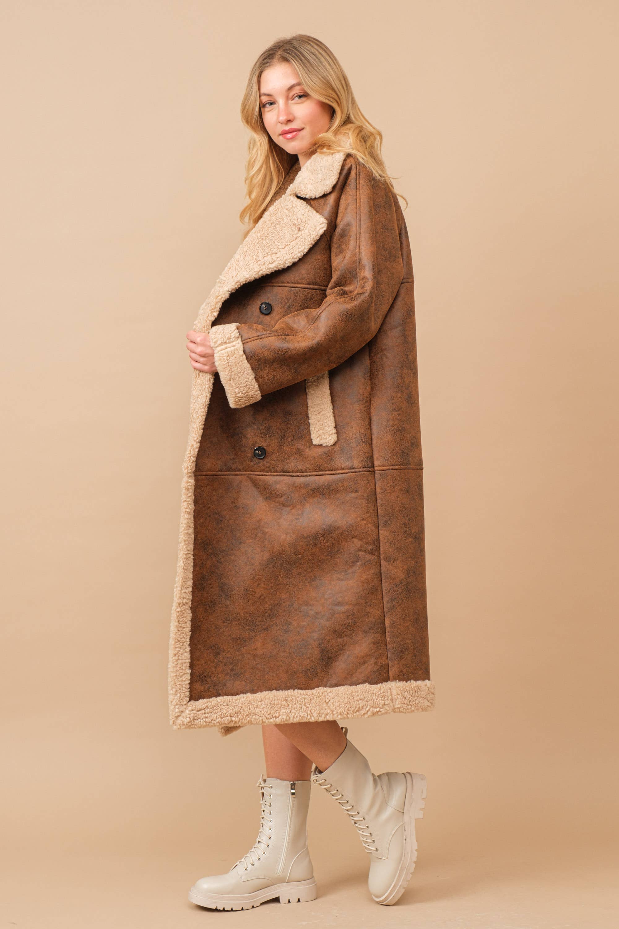Faux Teddy Shearling Cozy Coat