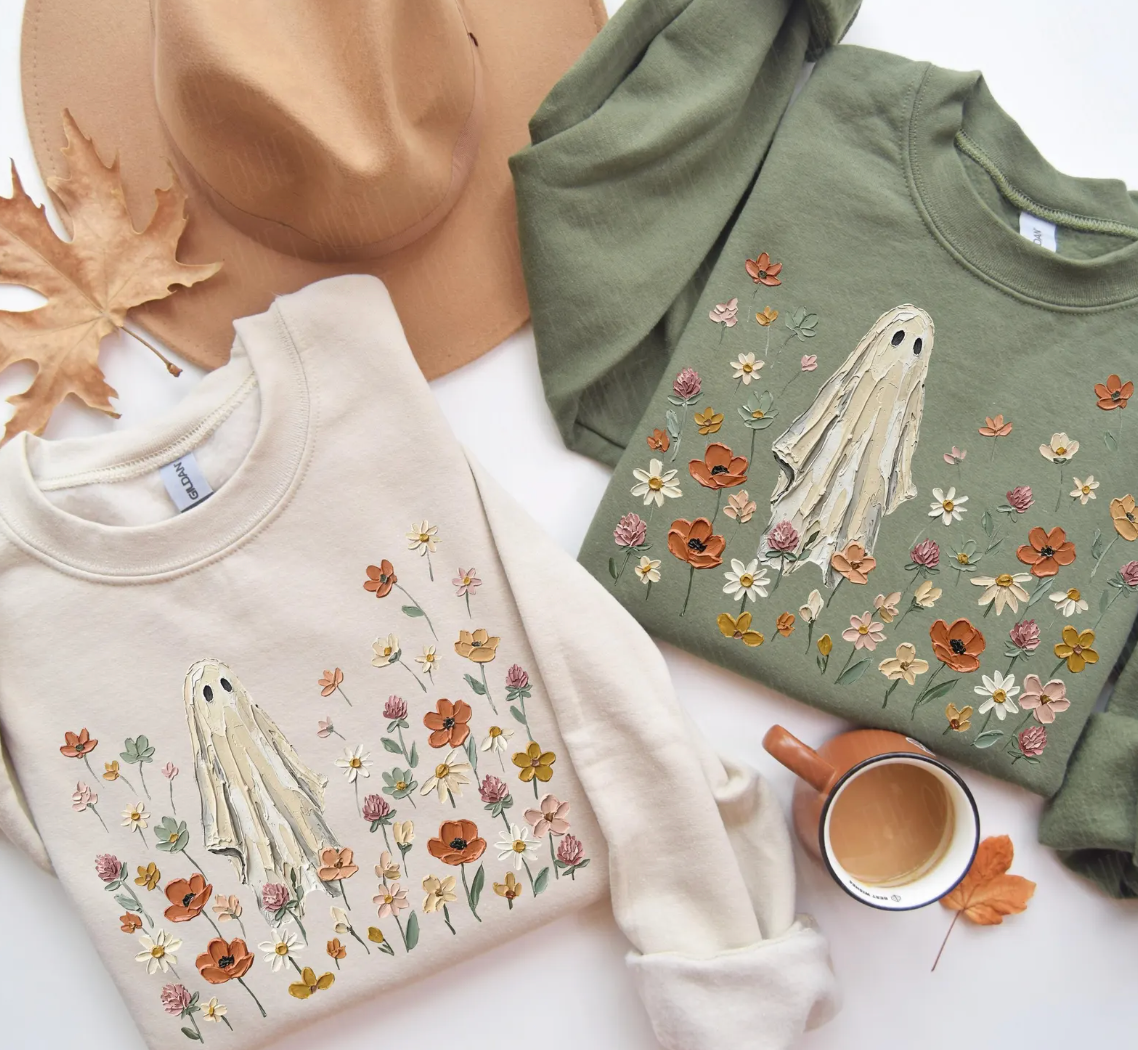 Wildflower Ghost Halloween Graphic Tee