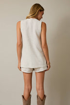 V-Neck Sleeveless Tunic Top - Relaxed Longline Tank