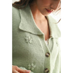 Pastel Cardigan with Floral Embellishments