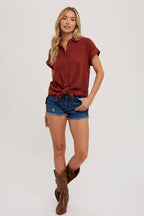 ESSENTIAL BUTTON UP COTTON SHIRT ( color options)