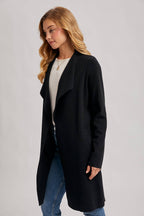 MODERN OPEN FRONT LONGLINE KNIT CARDIGAN