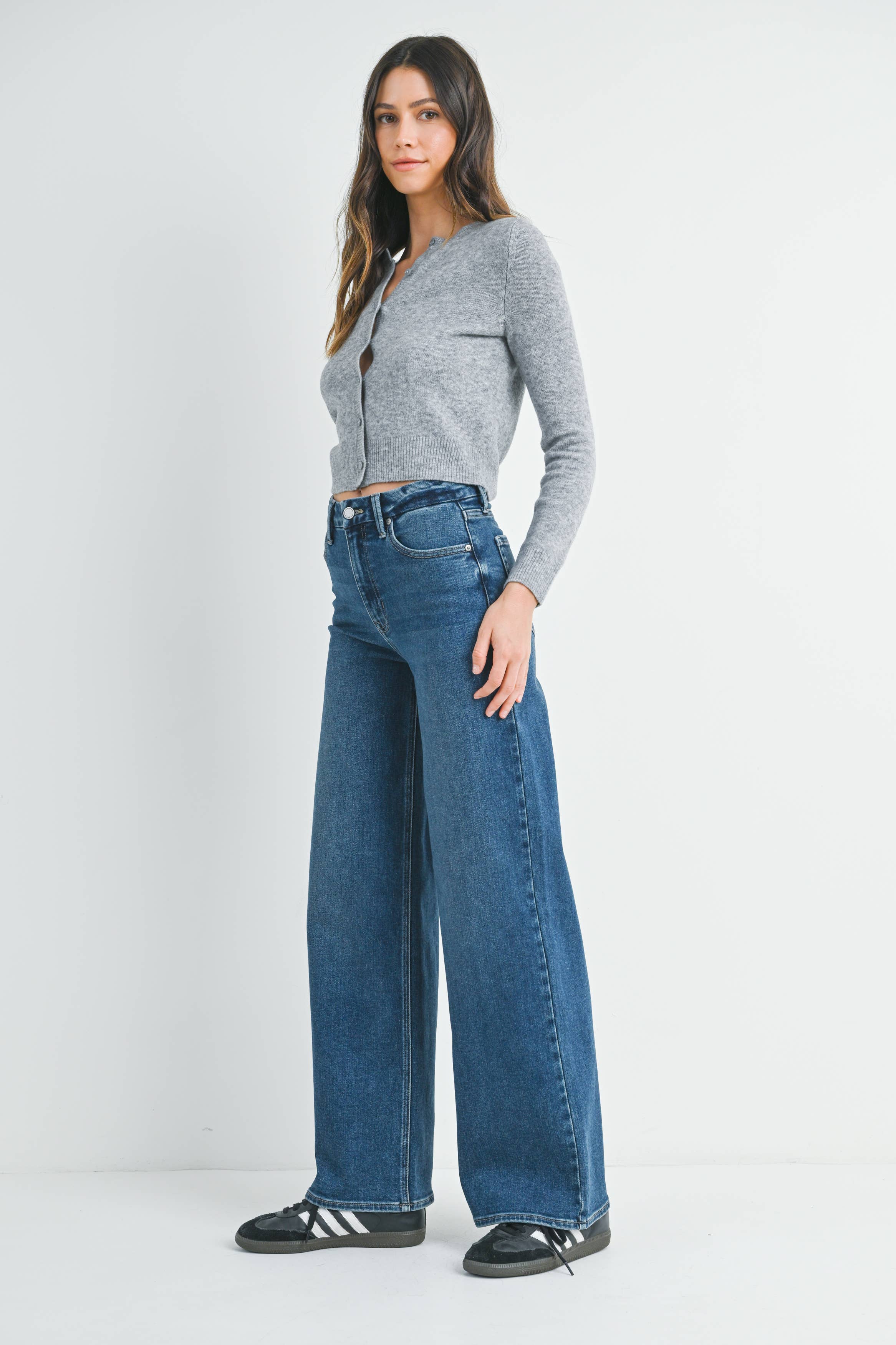 High Rise Palazzo Wide Leg Jeans