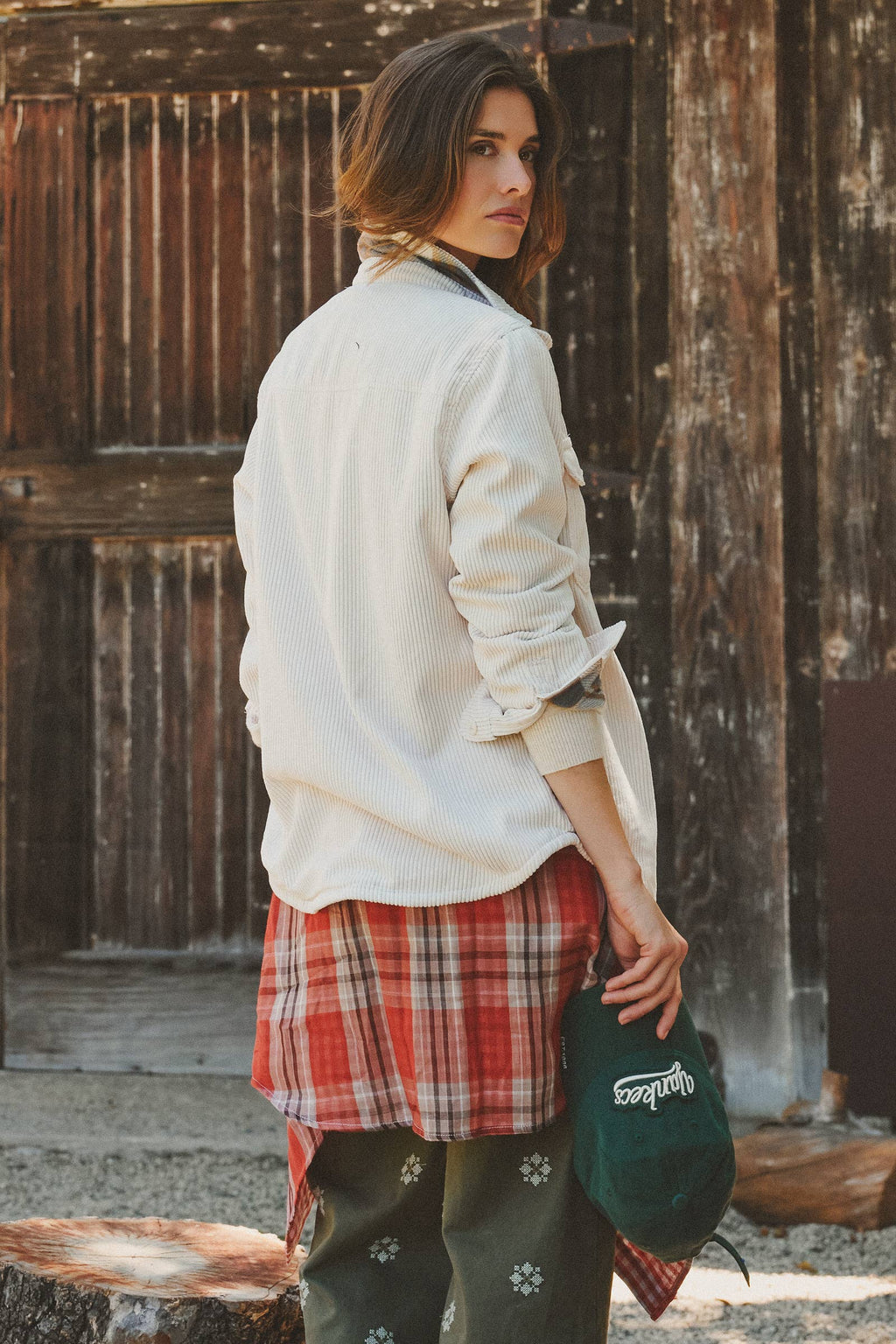 Plaid Lined Corduroy Shacket