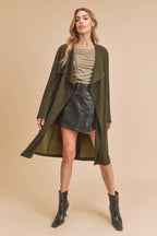 Rosalie Olive Open-Front Coat