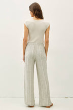 Striped Linen Wide Leg Pants – 29" Inseam - multiple colors available