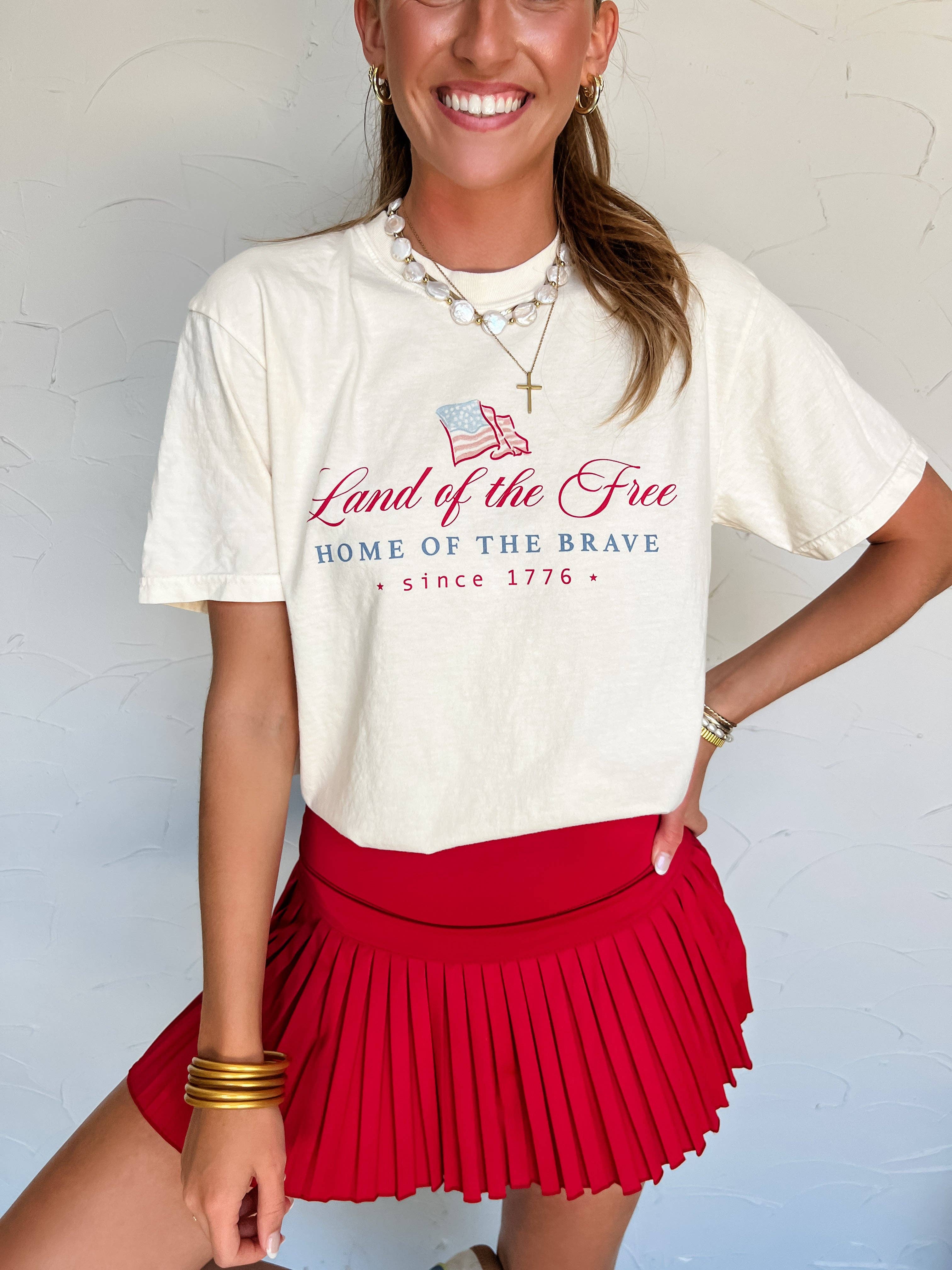 Land of the Free Watercolor Graphic Tee