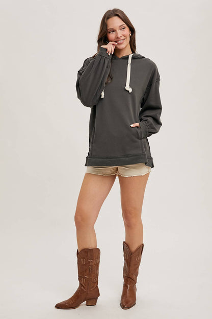 OVERSIZED SWEATSHIRT HOODIE WITH KANGAROO POCKET