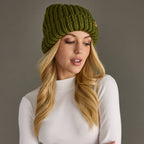 Olive Chunky Knit Beanie