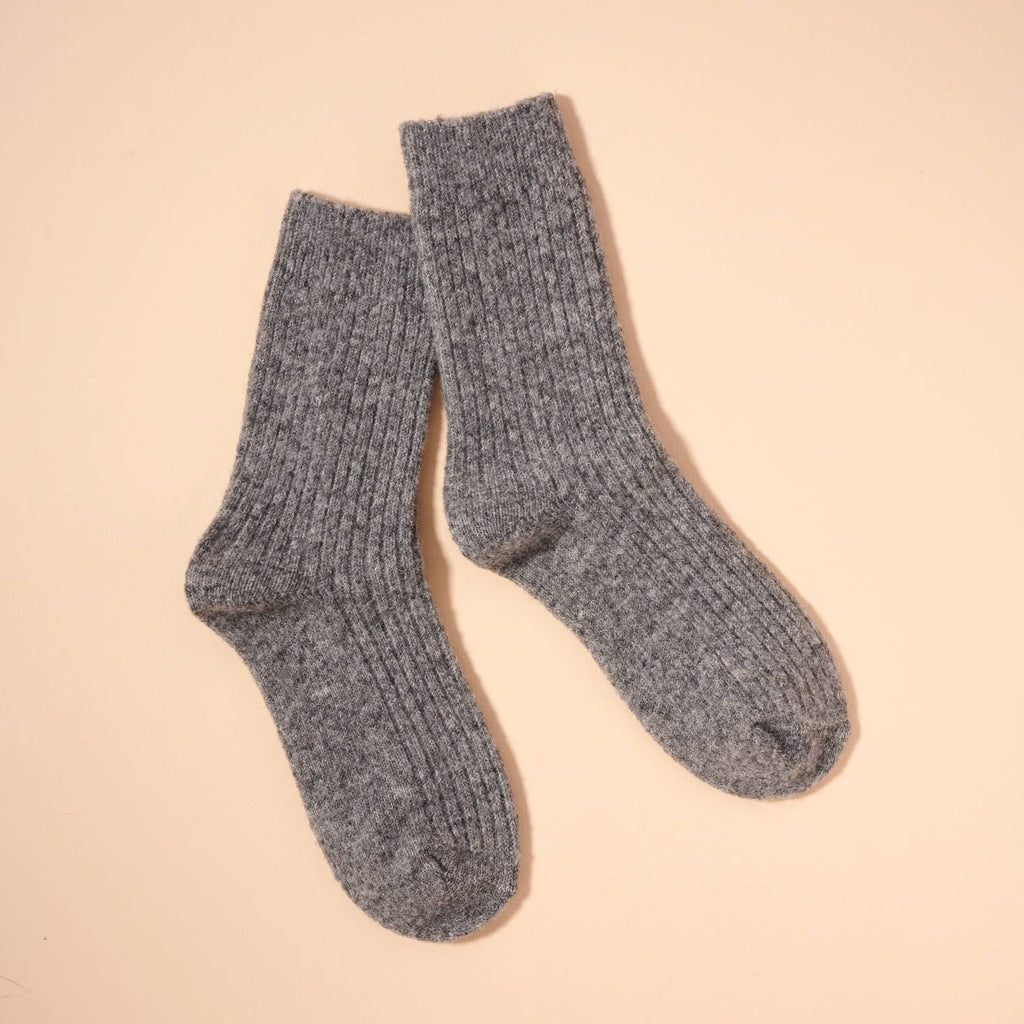 Ribbed Knit Crew Socks