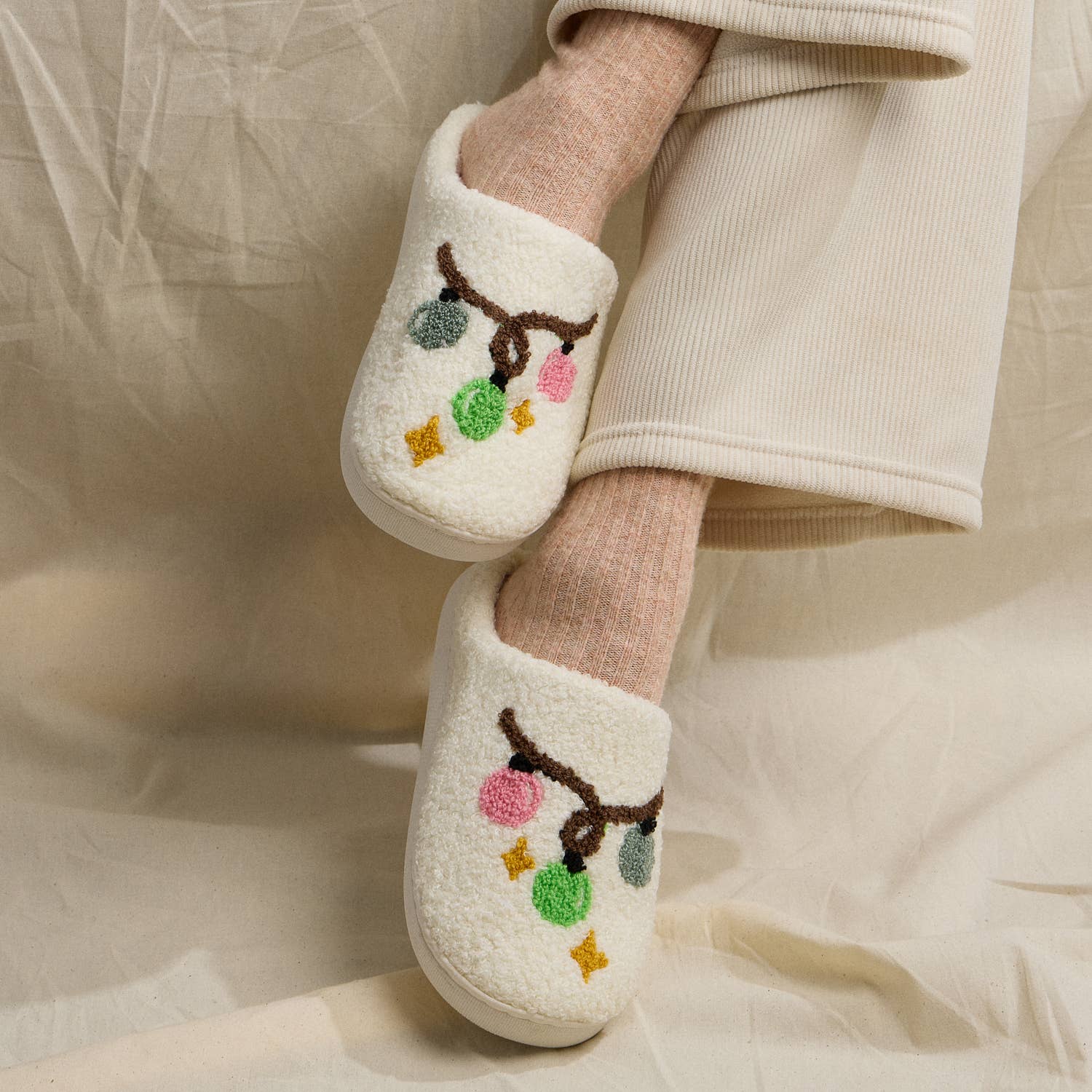 Festive Lights House Slippers