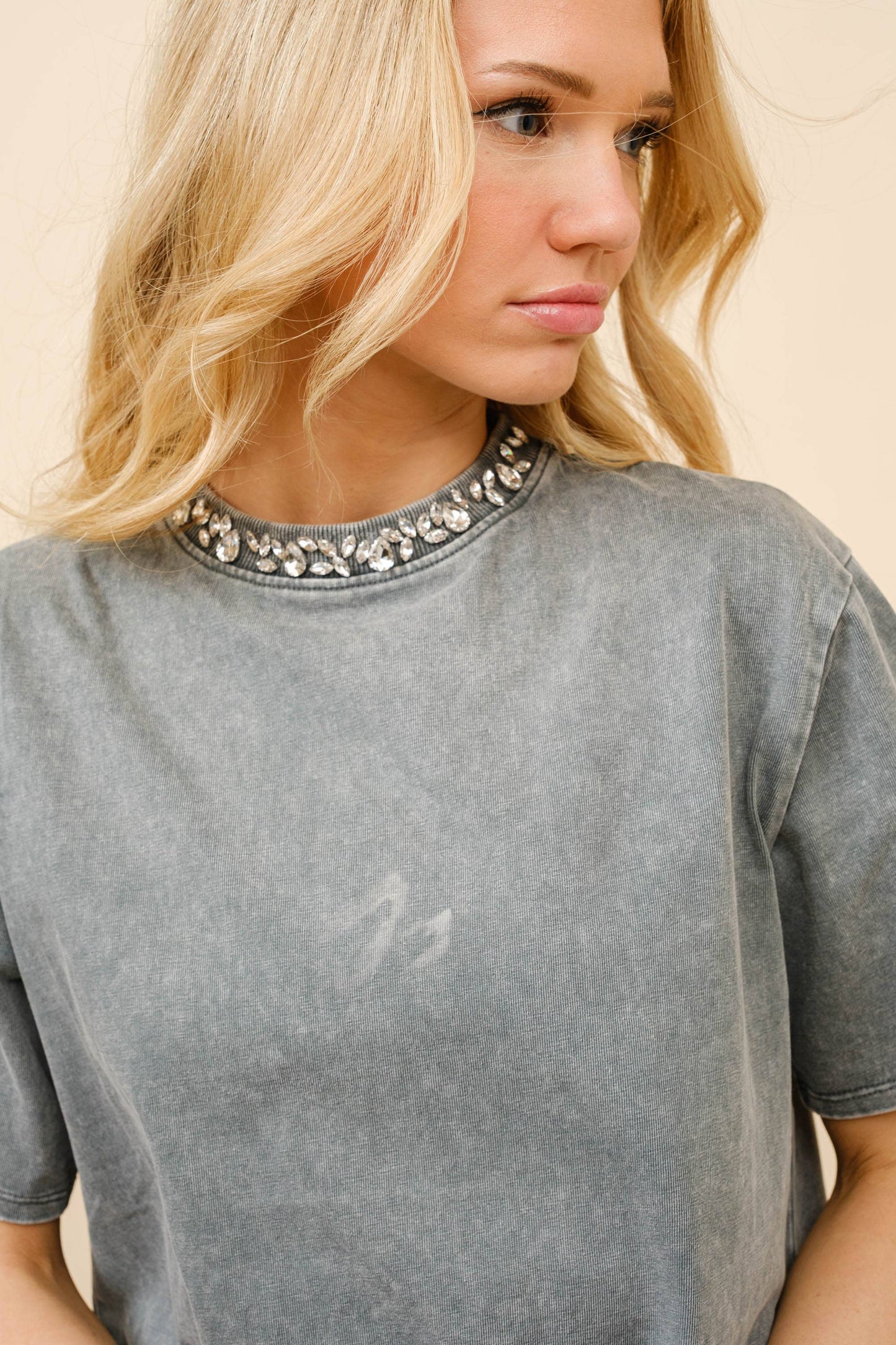 Rhinestone Embellished Tee