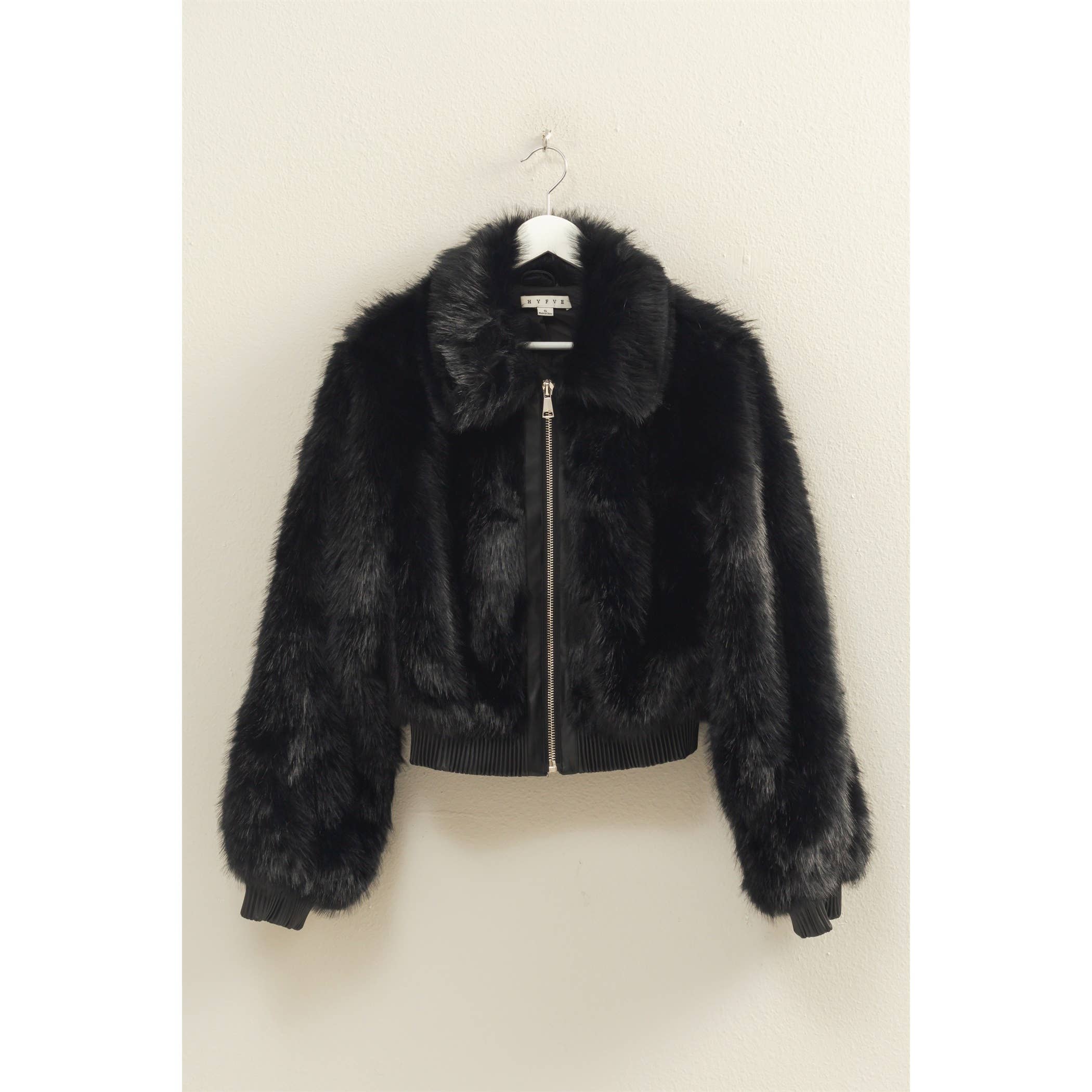 Faux Fur Plush Zippered Jacket
