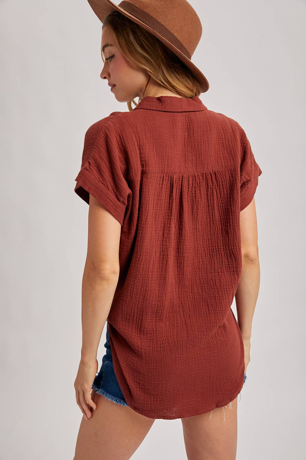 ESSENTIAL BUTTON UP COTTON SHIRT ( color options)