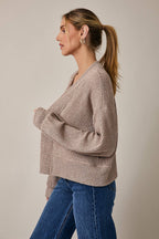 Long Sleeve Cropped Cardigan – Oatmeal