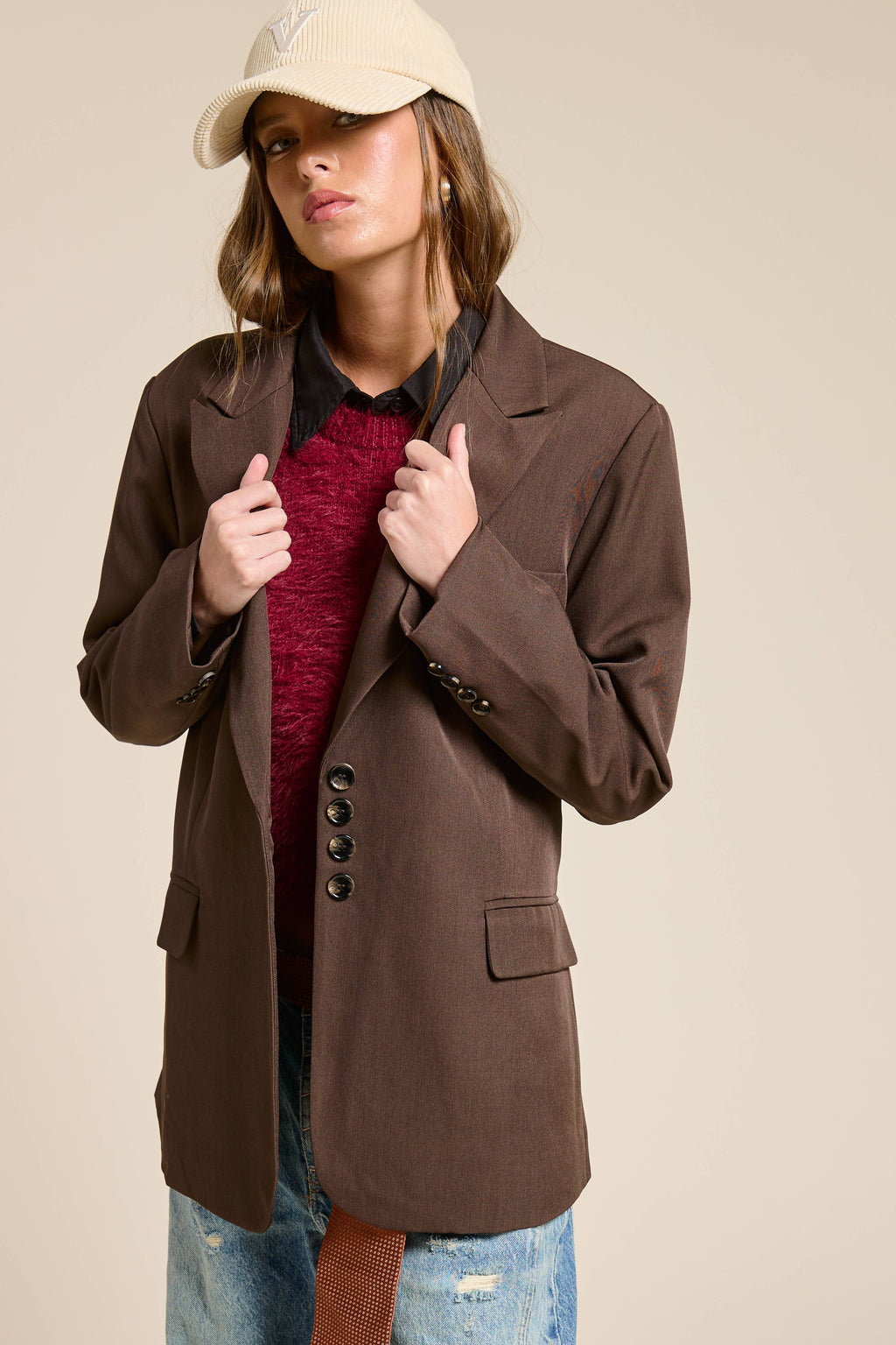 Adjustable Tie Back Blazer Jacket