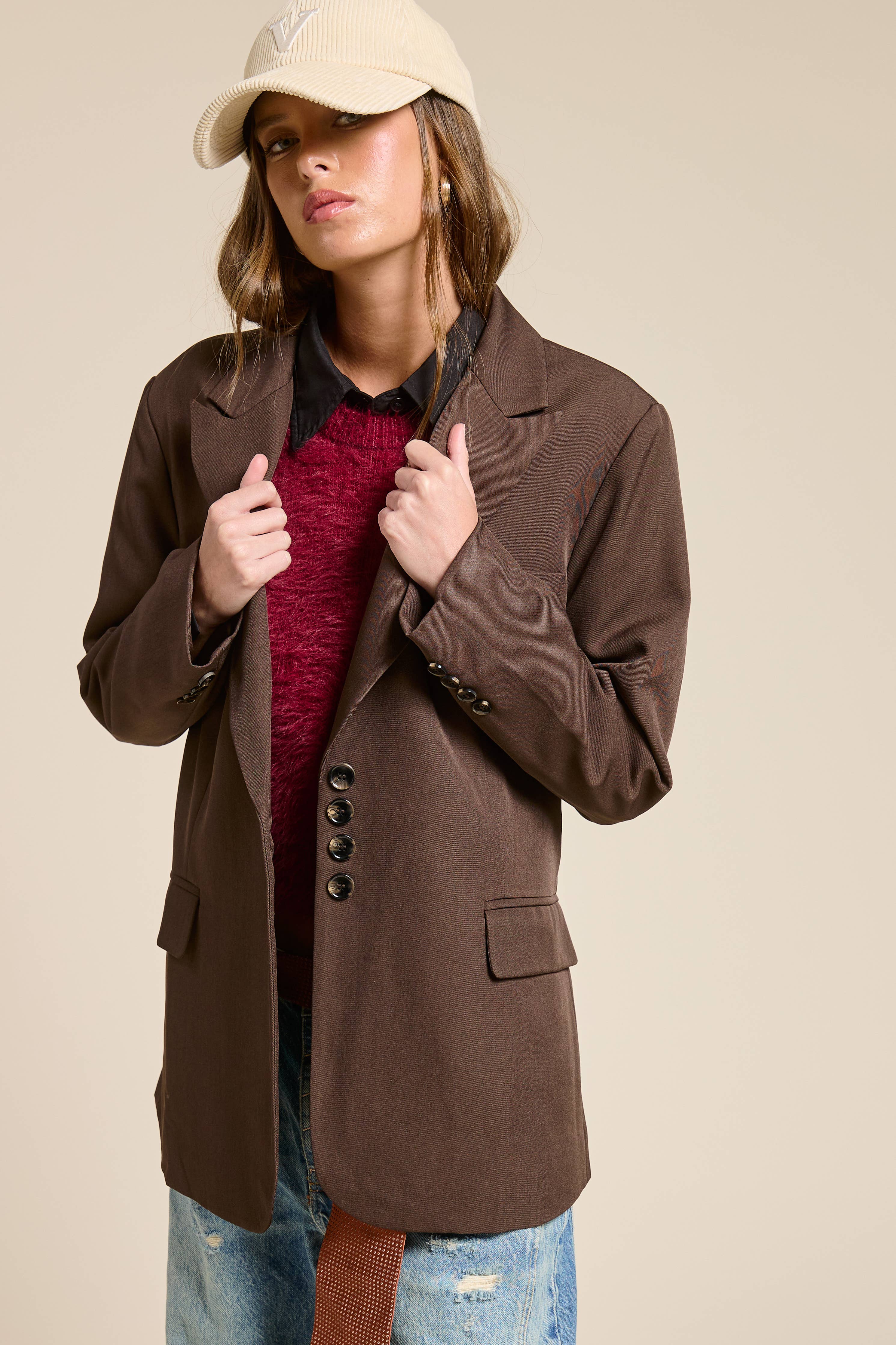 Adjustable Tie Back Blazer Jacket