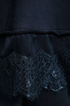 Lace-Trim Hem Crewneck Sweatshirt