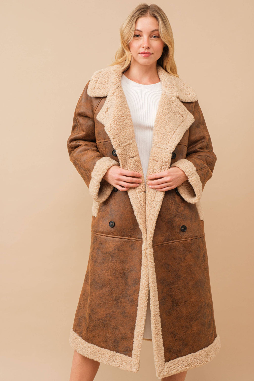 Faux Teddy Shearling Cozy Coat