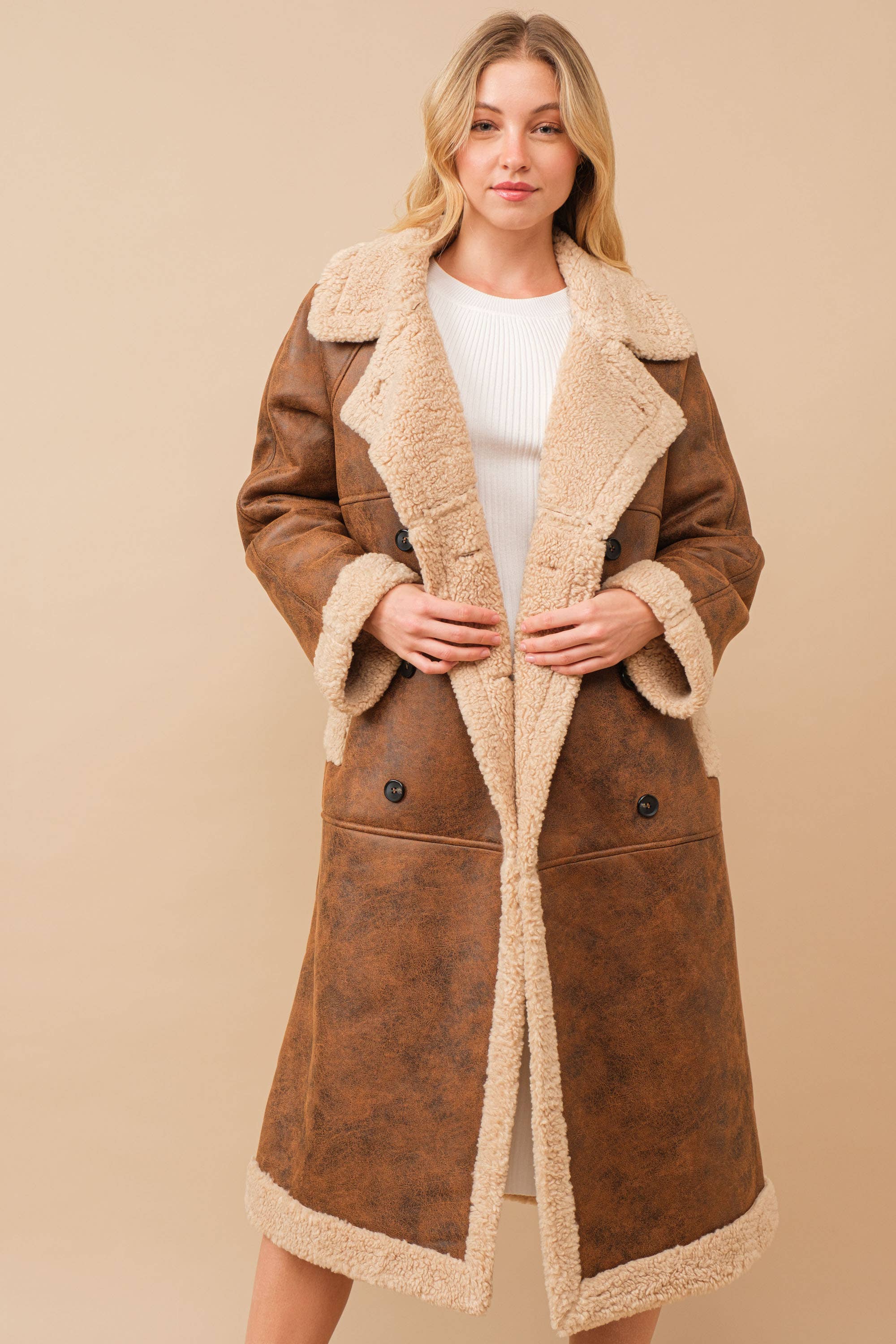 Faux Teddy Shearling Cozy Coat