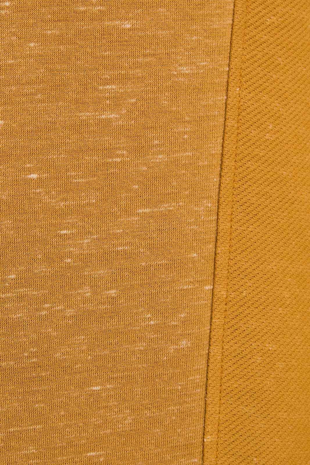 Long Sleeve Half Zip Reverse Fabric Contrast Top – Mustard