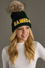 Green & Gold Game Day Pom Hat