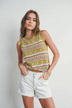 Geo Pattern Knit Top