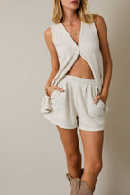 V-Neck Sleeveless Tunic Top - Relaxed Longline Tank