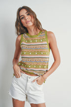 Geo Pattern Knit Top