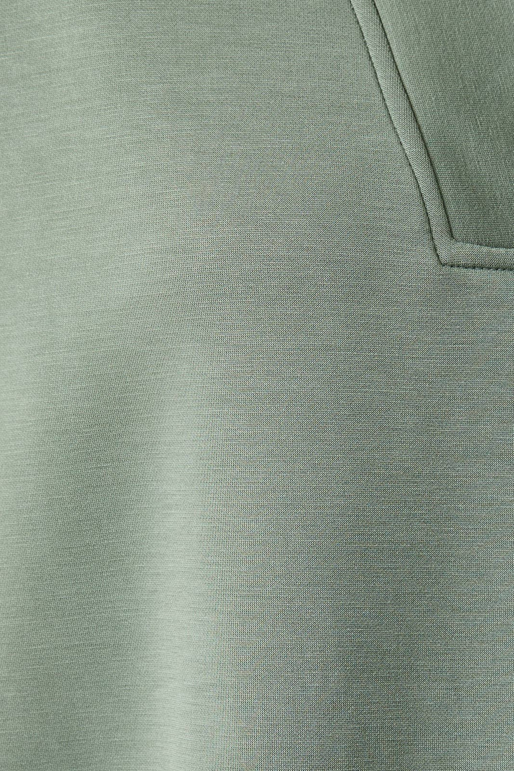 V-Neck Long Sleeve Zip Up Top – Green