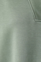 V-Neck Long Sleeve Zip Up Top – Green