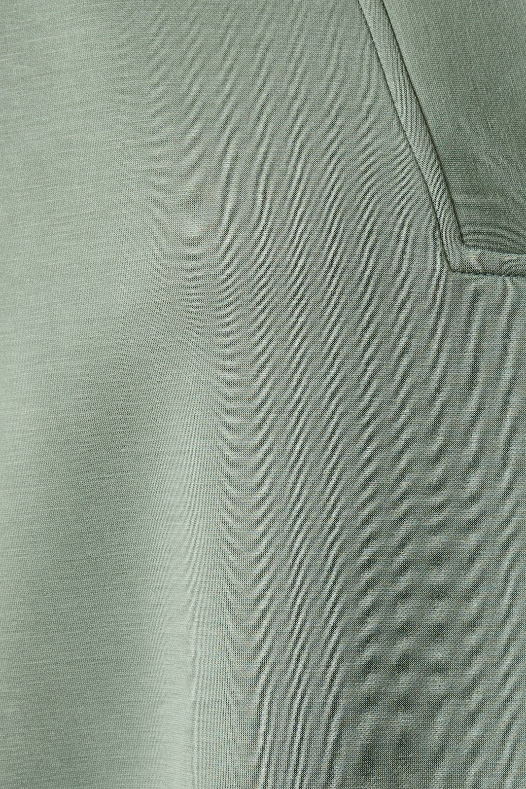 V-Neck Long Sleeve Zip Up Top – Green