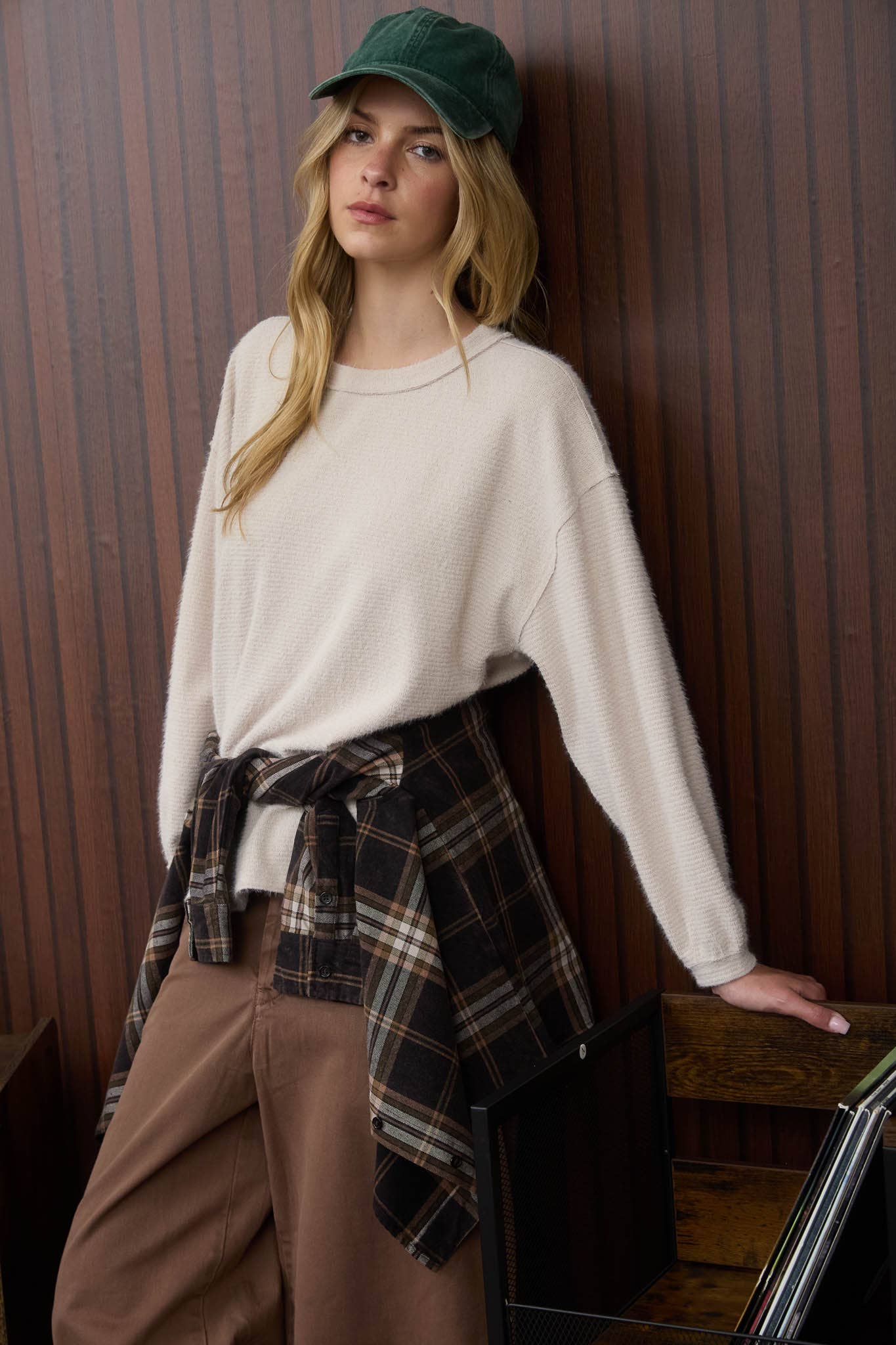 FUZZY KNIT LONG SLEEVE (two colors)