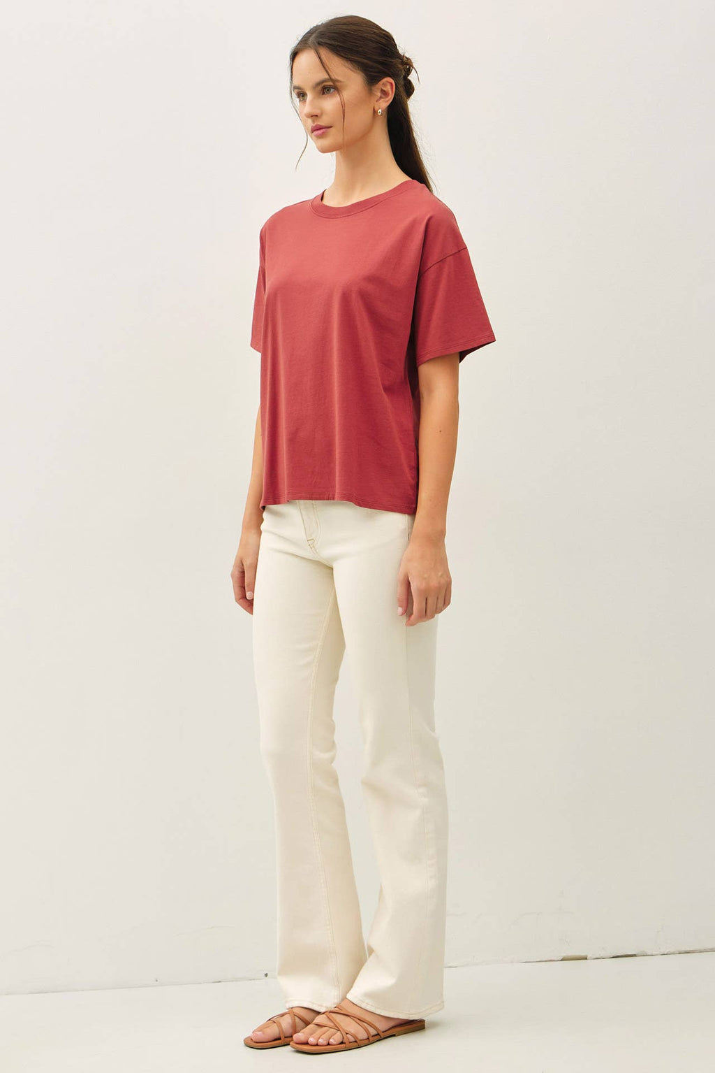COTTON JERSEY OVERSIZED CROP T-SHIRTS (multiple colors available)
