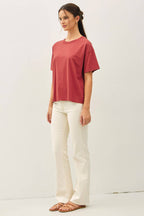 COTTON JERSEY OVERSIZED CROP T-SHIRTS (multiple colors available)