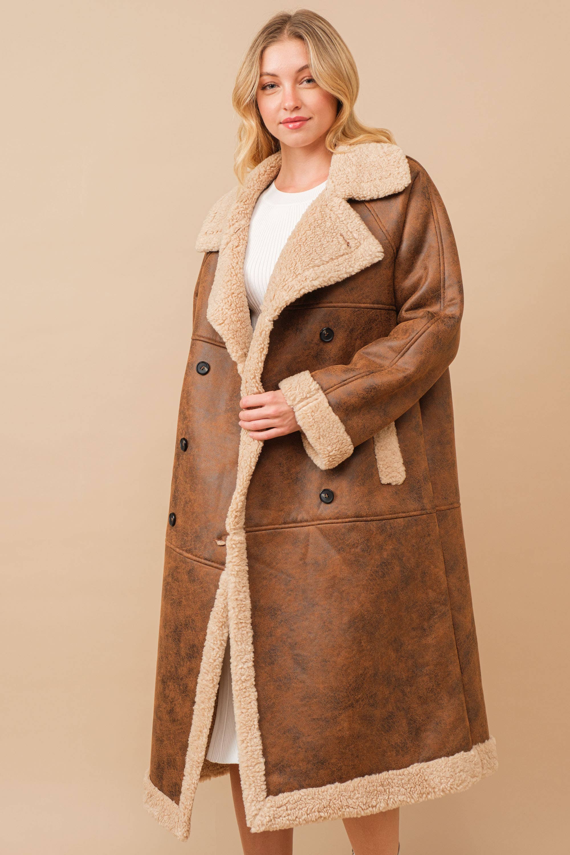 Faux Teddy Shearling Cozy Coat