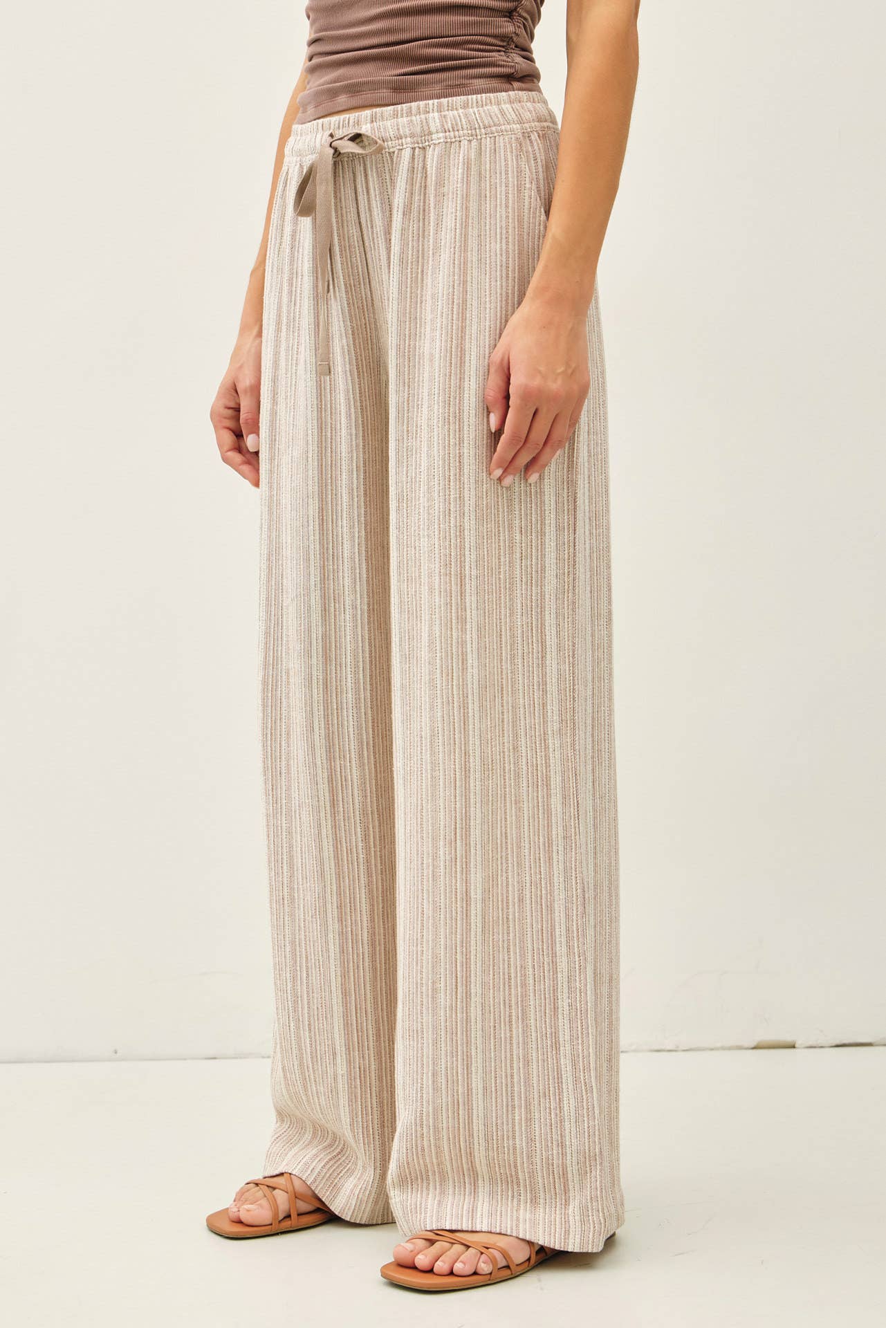 Striped Linen Wide Leg Pants – 29" Inseam - multiple colors available