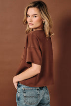 Scuba Crew Neck Pocket Tee – Chocolate