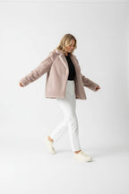 Dusty Pink Faux Fur Jacket