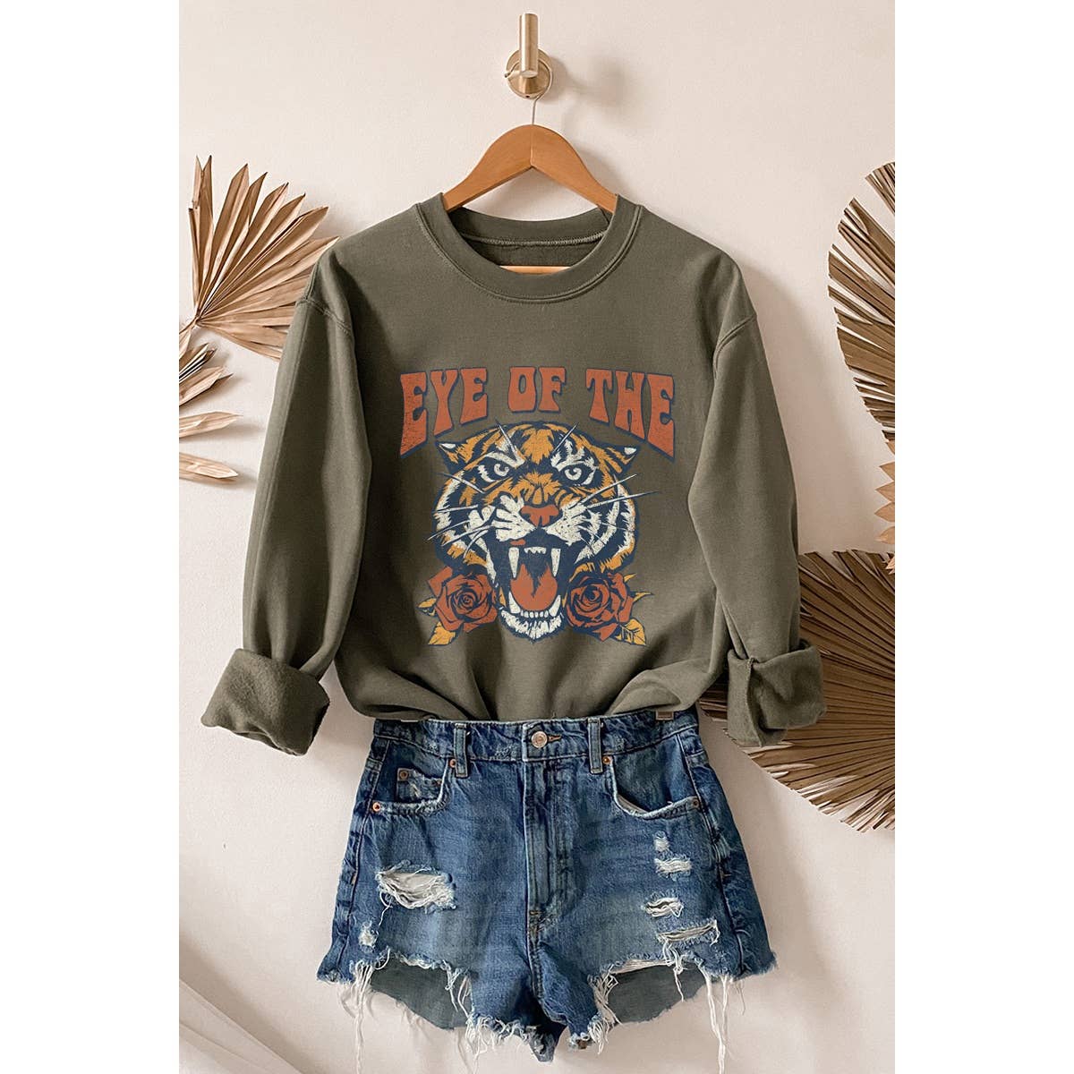 Eye of the Tiger Vintage Graphic Sweatshirt