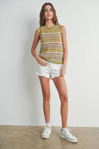 Geo Pattern Knit Top
