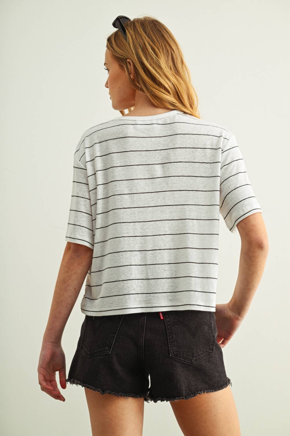 Stripe Cotton Linen Top