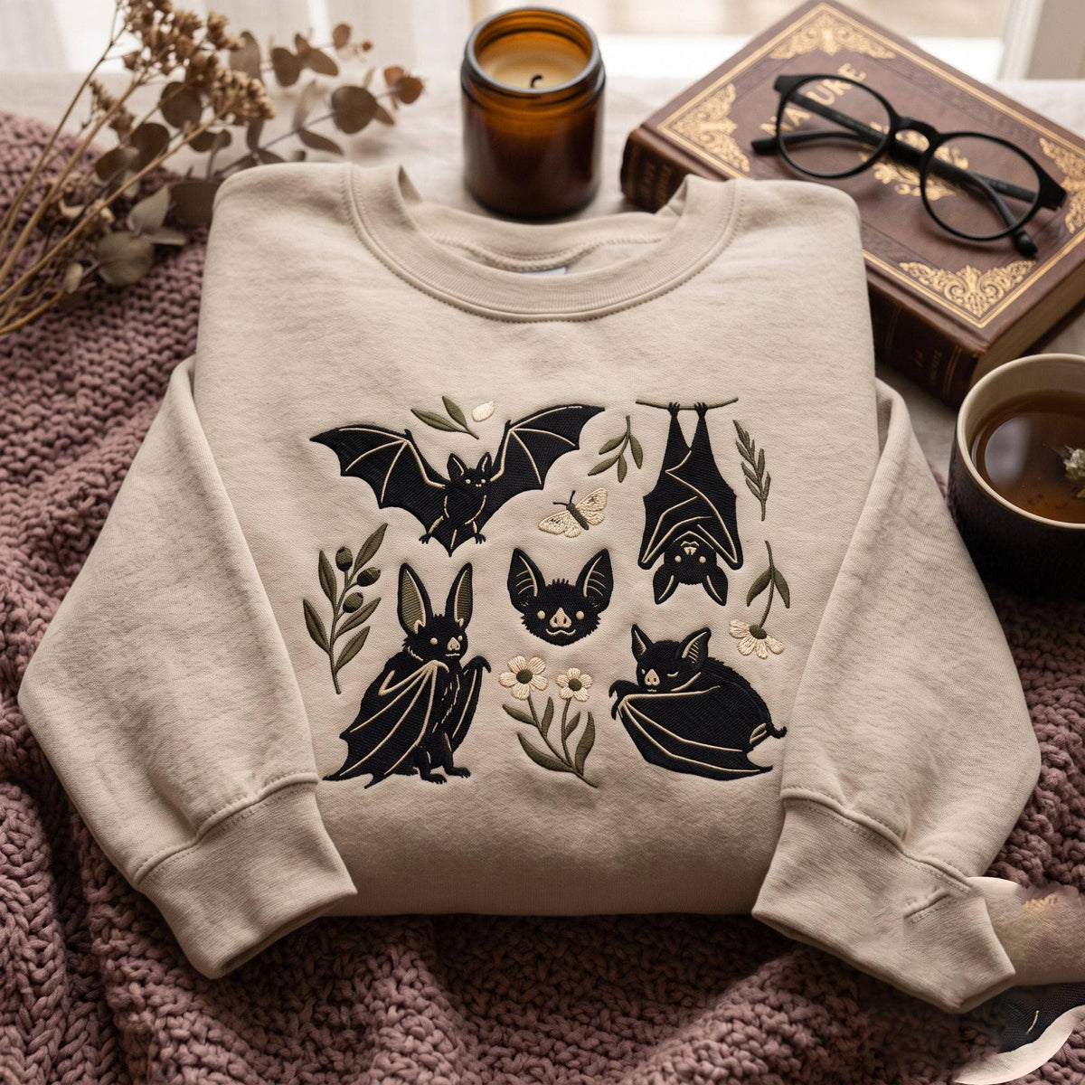 Embroidered Bat Sweatshirt